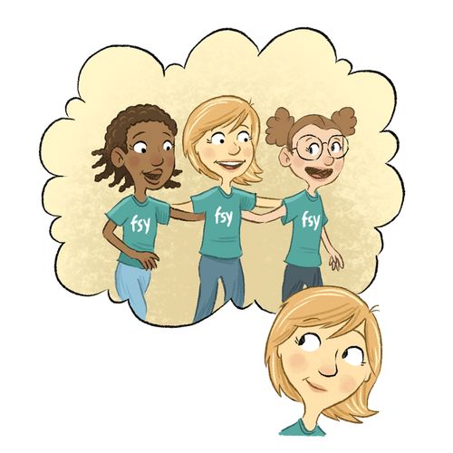 young woman remembering