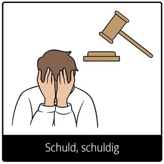 Symbol für Evangeliumsbegriff: Schuld, schuldig