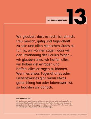 Poster: Glaubensartikel