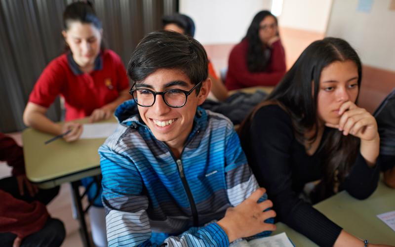 student studying scriptures