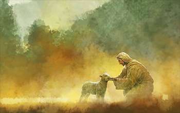 shepherd with a lamb