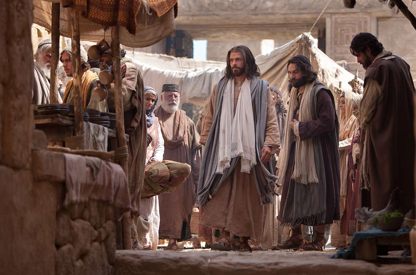 Jesus walking with others